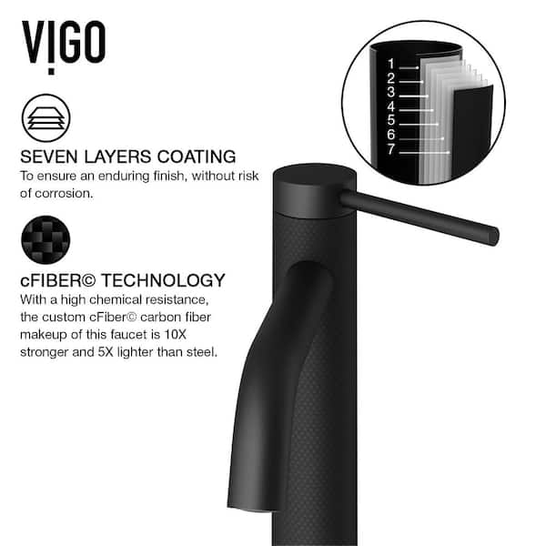 Lexington Single Hole Single-Handle cFiber Vessel Bathroom Faucet in Matte Black