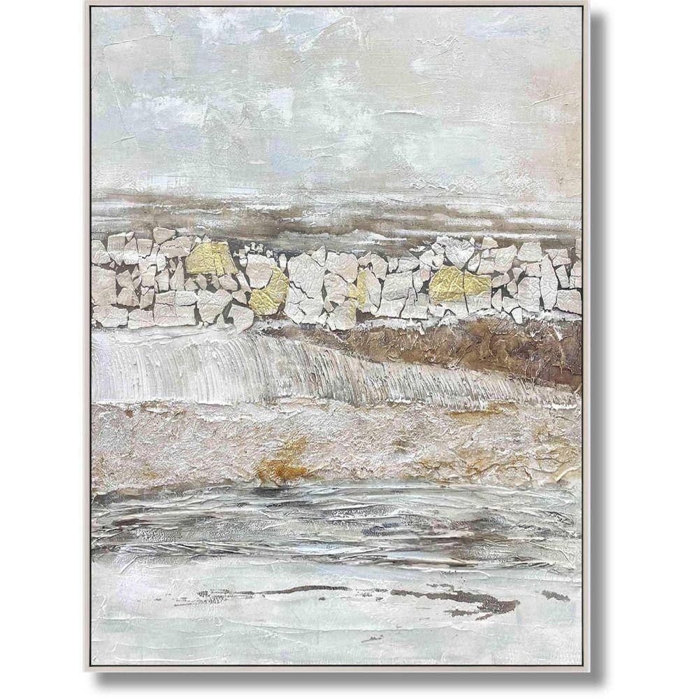 Classy Art 1-Piece Framed Mixed Media Abstract Wall Art 48 in. x 36 in ...