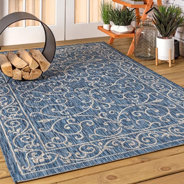 https://images.thdstatic.com/productImages/20605de6-10c8-4f7f-a45c-88cdcd466cdd/svn/navy-gray-jonathan-y-outdoor-rugs-smb106d-5sq-64_600.jpg