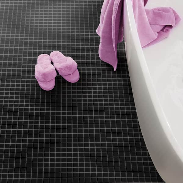 Metro 1 in. Square Matte Black 10-3/4 in. x 11-3/4 in. Porcelain Mosaic Tile (9.0 sq. ft./Case)