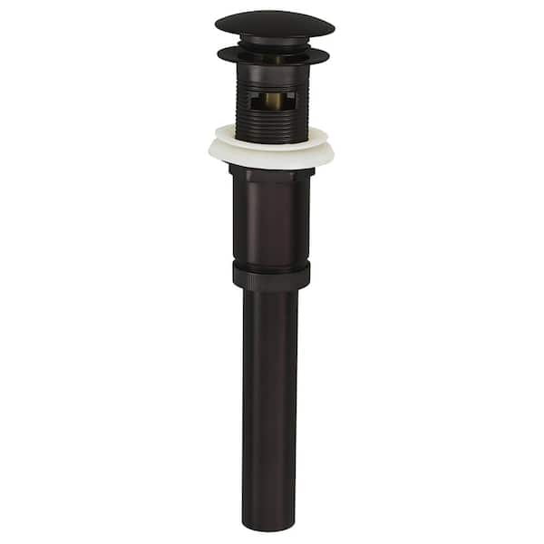 Westbrass Mushroom Style Push-Down Lavatory Bathroom Sink Drain Assembly with Overflow Holes - Exposed, Matte Black