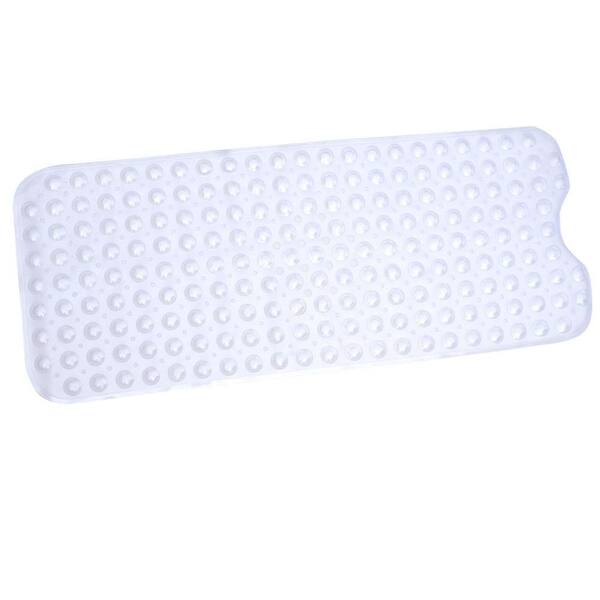 SlipX Solutions 15 in. x 38 in. Recyclable Extra Long Bath Mat in Clear