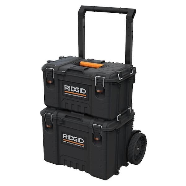 Ridgid Pro Gear System Gen 20 Stackable Rolling Tool Box And 22 In Heavy Duty Medium Tool Box 2334