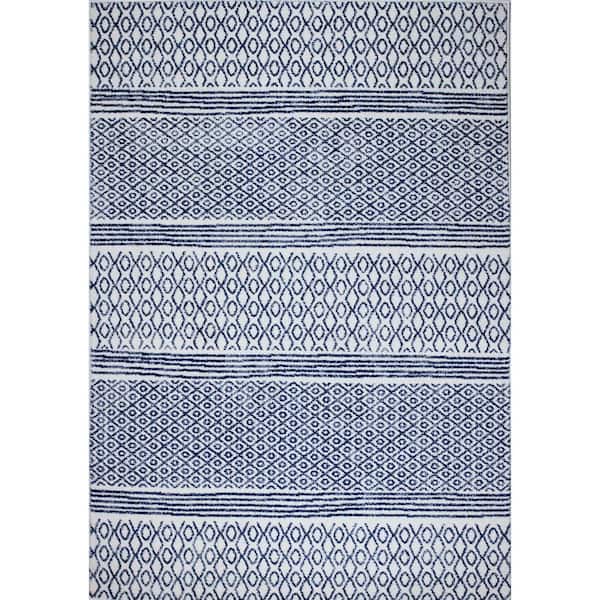 BASHIAN Mayfair Ivory 4 ft. x 6 ft. (3'6" x 5'6") Geometric Transitional Accent Rug