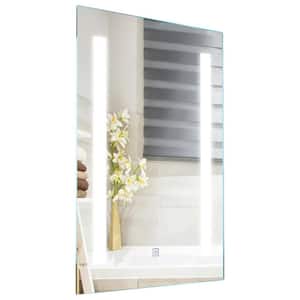 20 in. W x 27.5 in. H Rectangular Frameless Wall Bathroom Vanity Mirror in White
