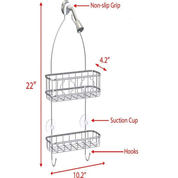 Dracelo 12 in. W x 4.72 in. D x 8.23 in. H White Shower Caddy