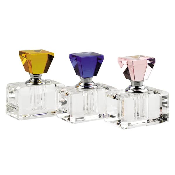 Badash Crystal Rainbow Multicolor Crystal Perfume Bottle (Set of 3)