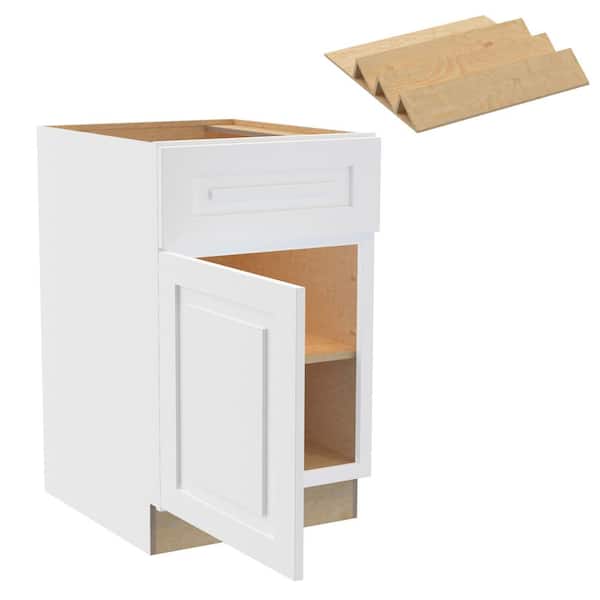 Home Decorators Collection Grayson 21 in. W x 24 in. D x 34.5 in. H Assembled Plywood Base Kitchen Cabinet in Pacific White with Spice Soft Cls LH