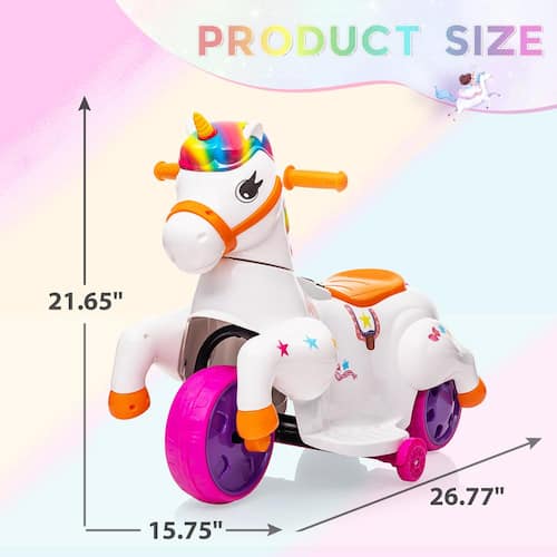 6-Volt Kids Ride on Unicorn Car Battery Powered Toy Riding Pony