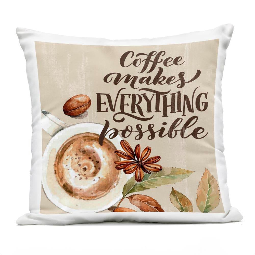 Rustic Coffee Makes Possible Brown Square Outdoor Throw Pillow price history on PriceWatchPro