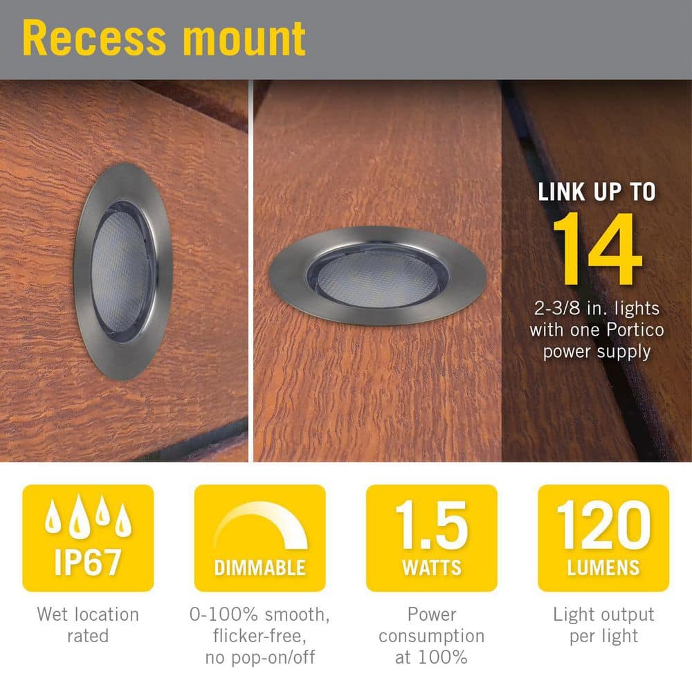Portico White 60mm Recessed Outdoor LED Light