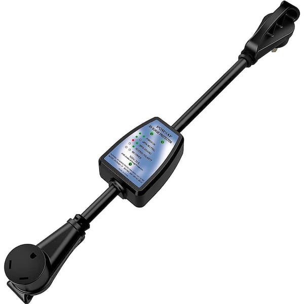 Yichuhaoxi Surge Protector for RV Accessory Protector/Monitor 1-Outlet with Surge Protection Easy to Use Handles in Black