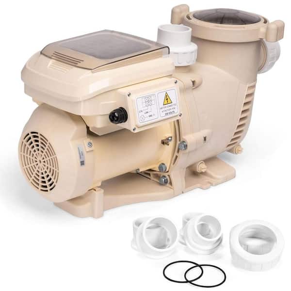 3-HP 9720 GPH Variable Speed High-Flow in Ground Above Ground Self-Priming Pool Pump with Fittings and Adapters