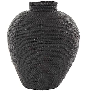 Black Handmade Wrapped Pot Metal Decorative Vase