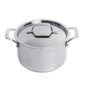 Professional 4 Qt. Tri-Ply 18/10-Stainless Steel 8 in. Stockpot with SS Lid