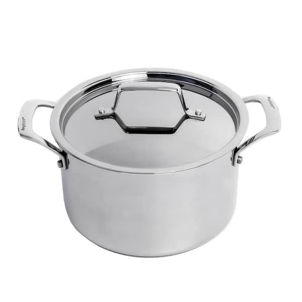BergHOFF Professional 4 Qt. Tri-Ply 18/10-Stainless Steel 8 in. Stockpot with SS Lid