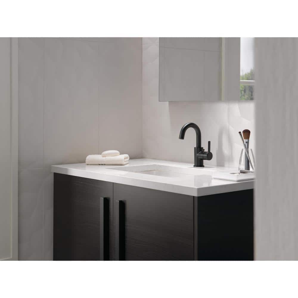 Matte Black Single Handle High Arc Bathroom Faucet
