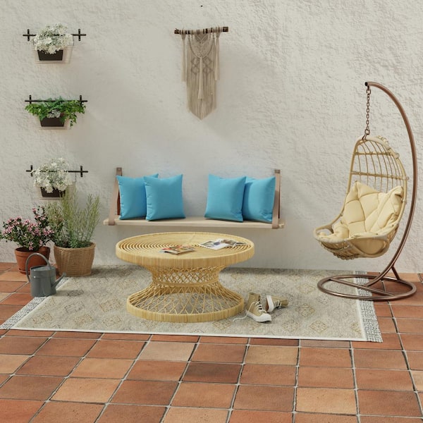 Jordan Manufacturing 18 in. L x 18 in. W x 4 in. T Outdoor Throw Pillow in Celosia Ice (2-Pack)