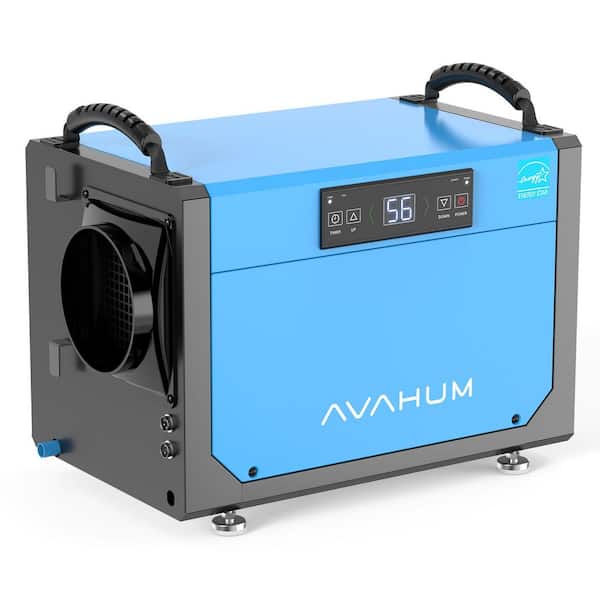 Edendirect 113 pt. 1,200 sq. ft. Quiet Bucketless Dehumidifier in Blue, with Drain Hose for Crawlspace, with Auto Defrost, No Pump
