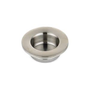 1 3/8 in. (35 mm) Brushed Nickel Modern Round Cabinet Recessed Pull