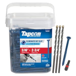 3/16 in. x 2-3/4 in. Star Flat-Head Concrete Anchors (225-Pack)