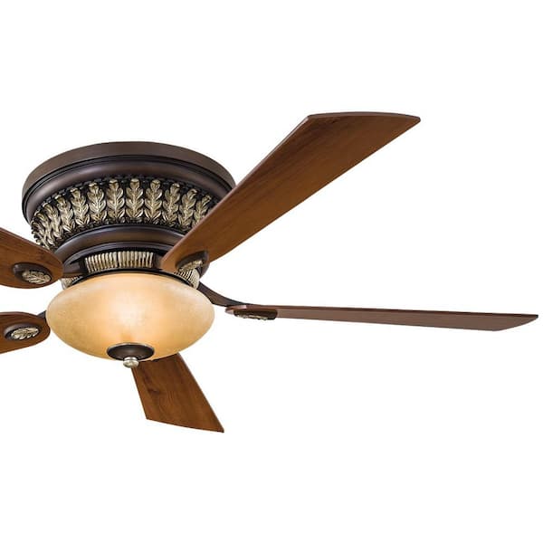 Calais 52 in. Integrated LED Indoor Belcaro Walnut Ceiling Fan with Wall Control