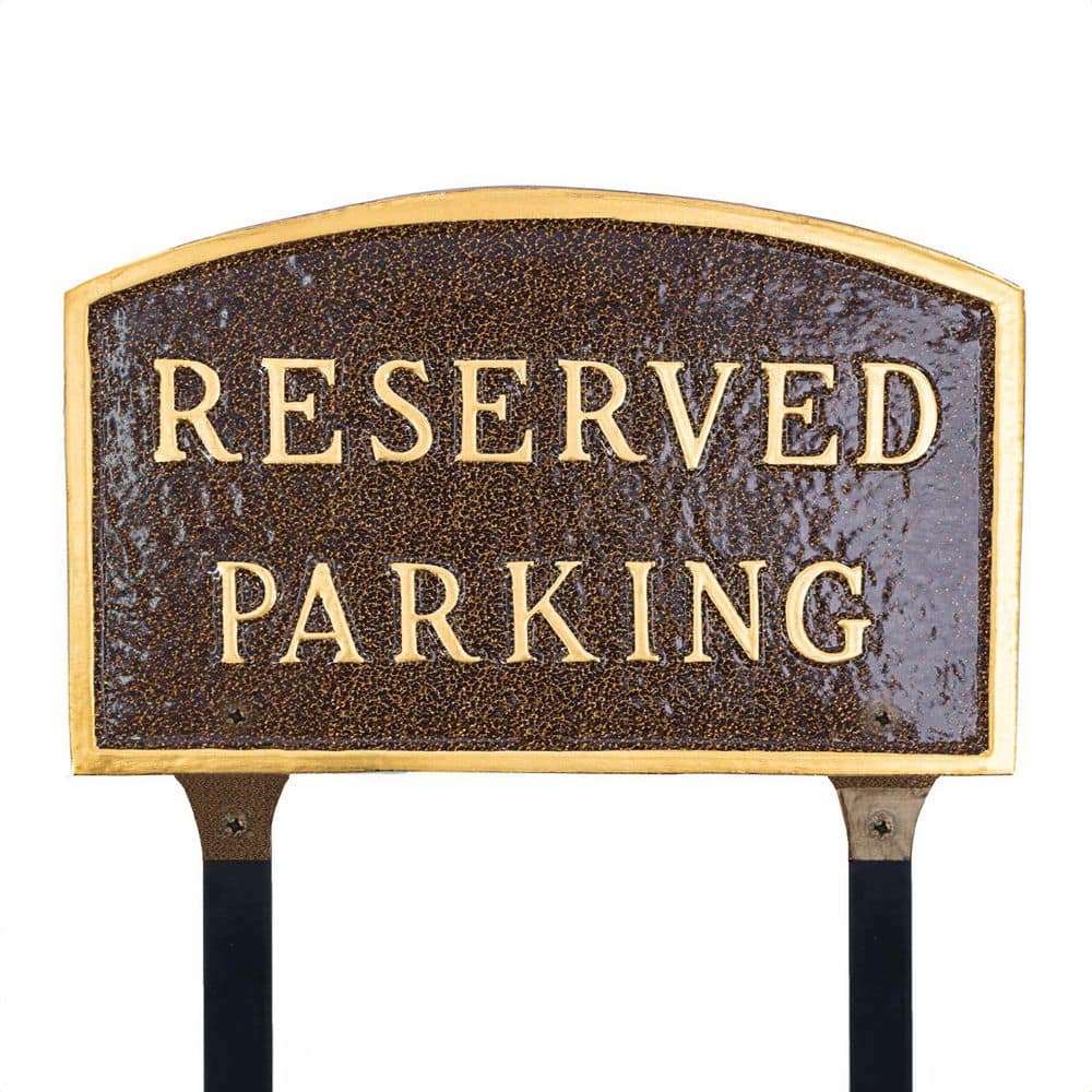"10"" x 15 Standard Arch Reserved Parking Statement Plaque Sign with Lawn Stakes-Hammered Bronze" price history on PriceWatchPro