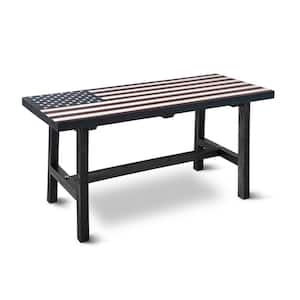 American Flag Wood Outdoor Bench