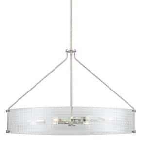 Westlyn 6-Light Brushed Nickel Chandelier with Clear Optic Glass Shade