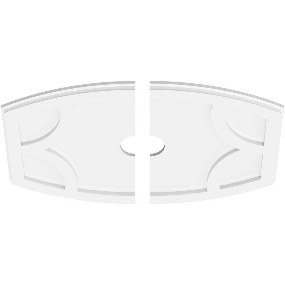 26" White PVC Contemporary Two-Piece Ceiling Medallion