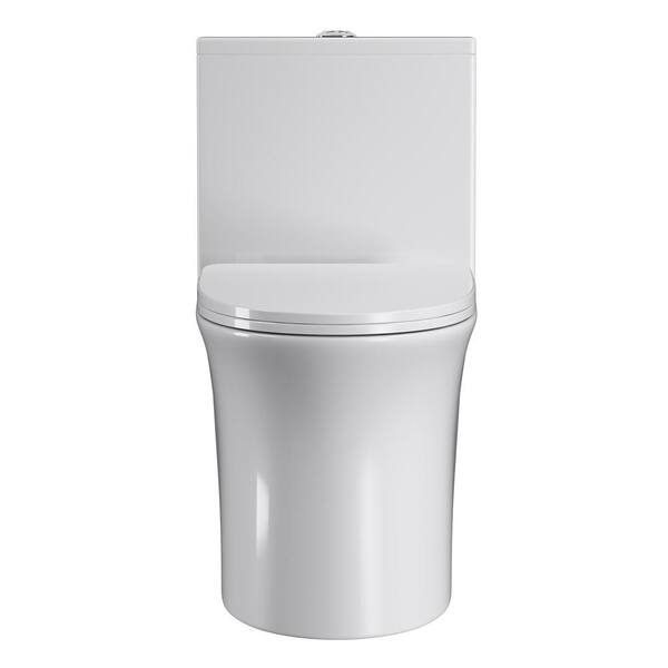 BWE 1-piece 0.8/1.28 GPF Dual Flush Elongated Toilet in