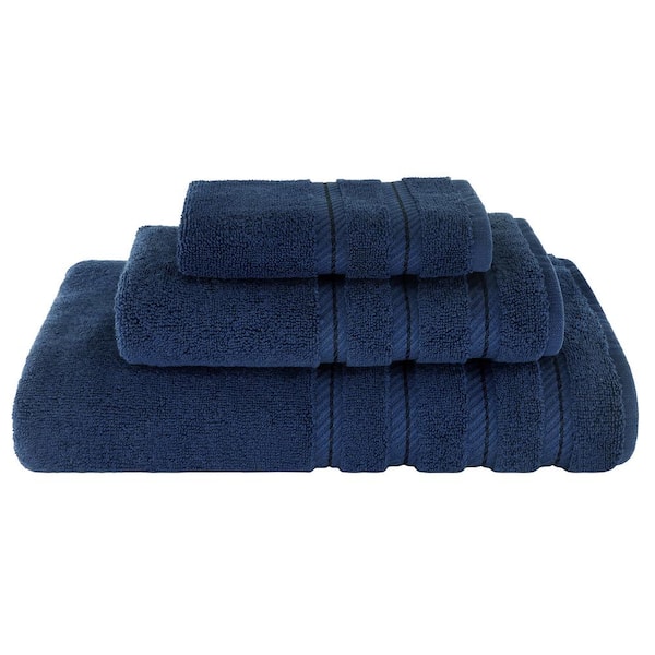 American Soft Linen Navy Blue 6-Piece Turkish Cotton Towel Set