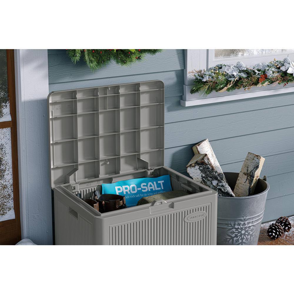 22 Gallon Gray Plastic Outdoor Deck Storage Box