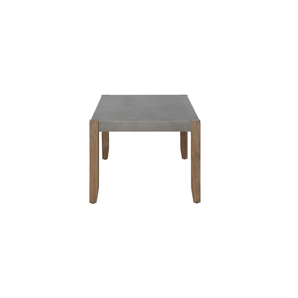 Modern Rustic 36" Faux Concrete and Light Amber Wood Coffee Table