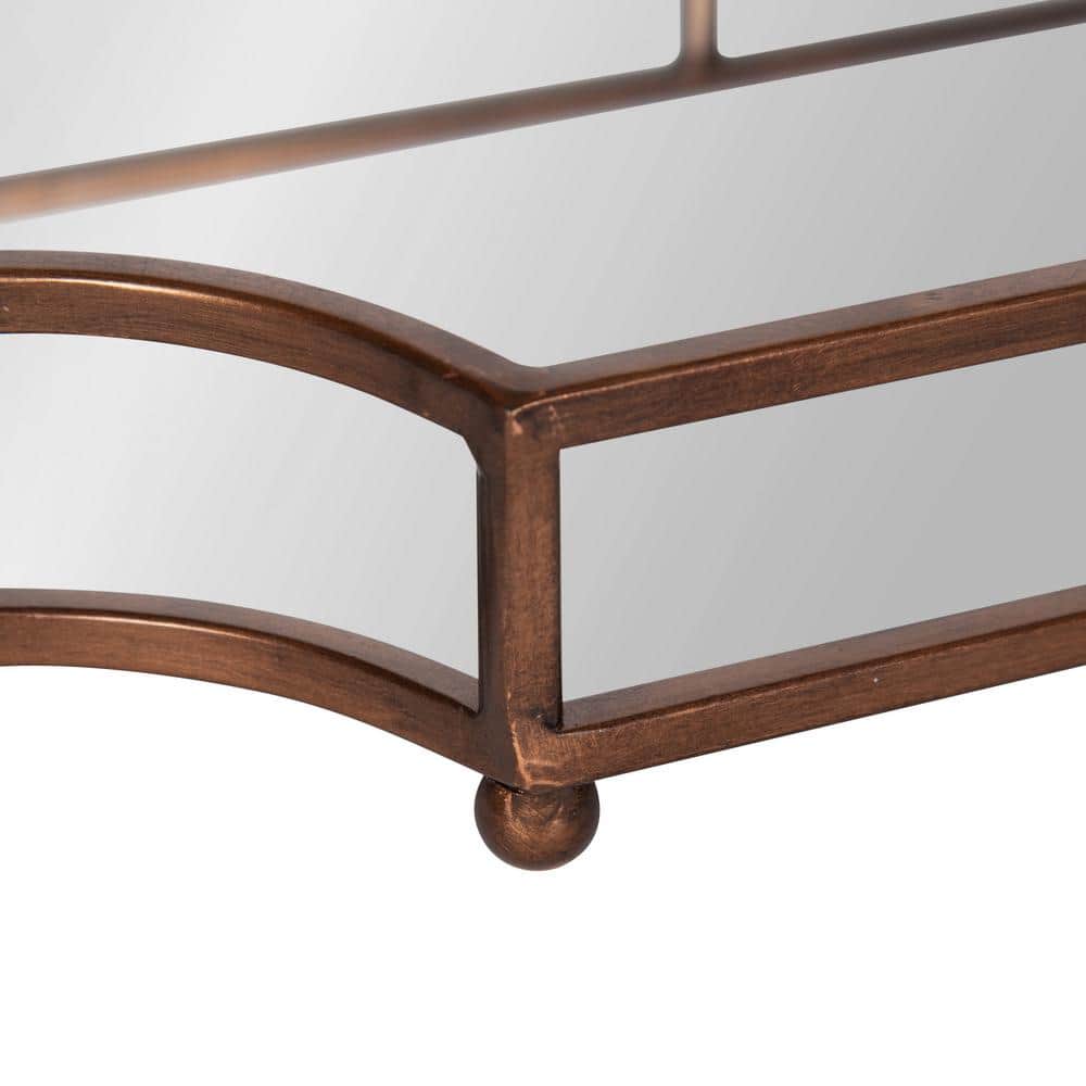 Bronze Scalloped Rectangular Glass Decorative Tray