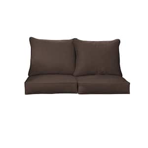 22.5 in. x 22.5 in. x 22 in. Deep Seating Indoor/Outdoor Loveseat Cushion in Sunbrella Canvas Java