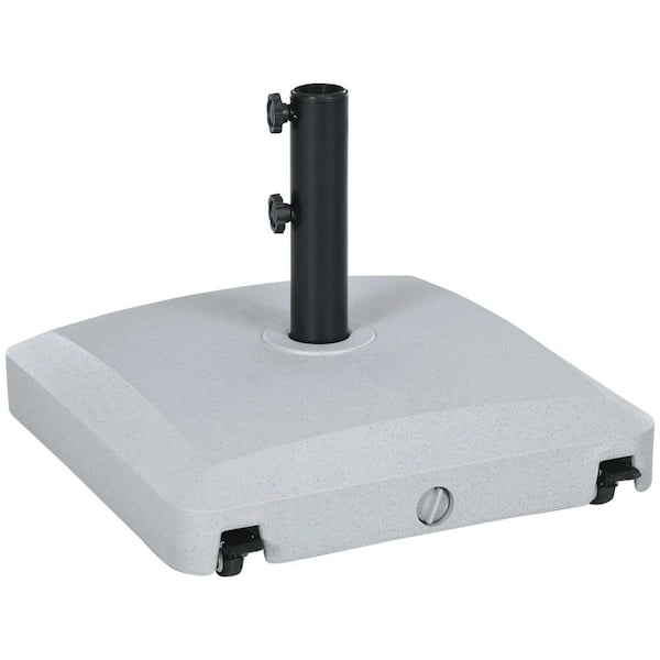 Deluxe 66lb Steel and PE Patio Umbrella Base in Gray-Heavy Duty Wheeled Stand for 1.5in.-1.9in. Market Umbrellas