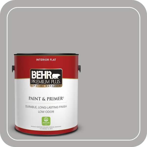 BEHR PREMIUM PLUS 1 gal. Home Decorators Collection #HDC-NT-27A Soft Pebble Flat Low Odor Interior Paint & Primer