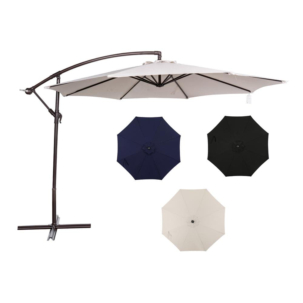 Champagne 10-ft Cantilever Umbrella with Breez-Tex Canopy