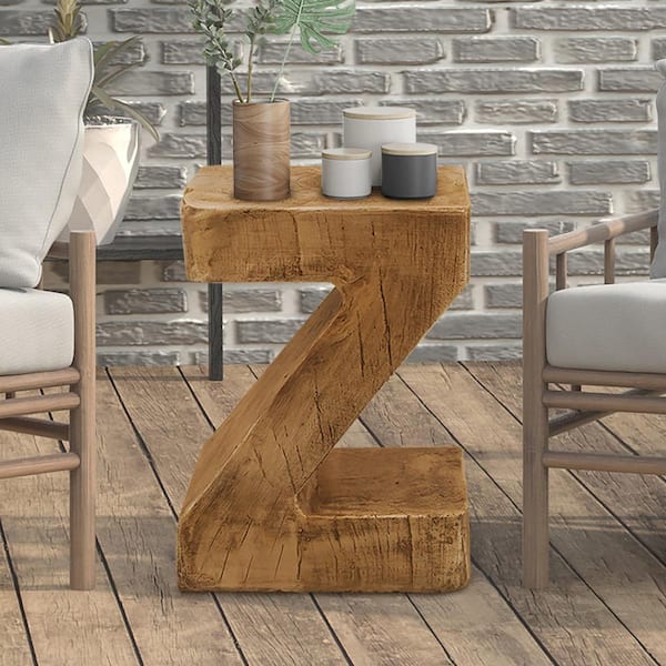 Maypex 17 in. H Natural Resin End Table