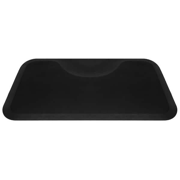 Karl home Beauty Salon Black 37.4 in. x 7.48 in. Rectangle Anti-Fatigue Mat
