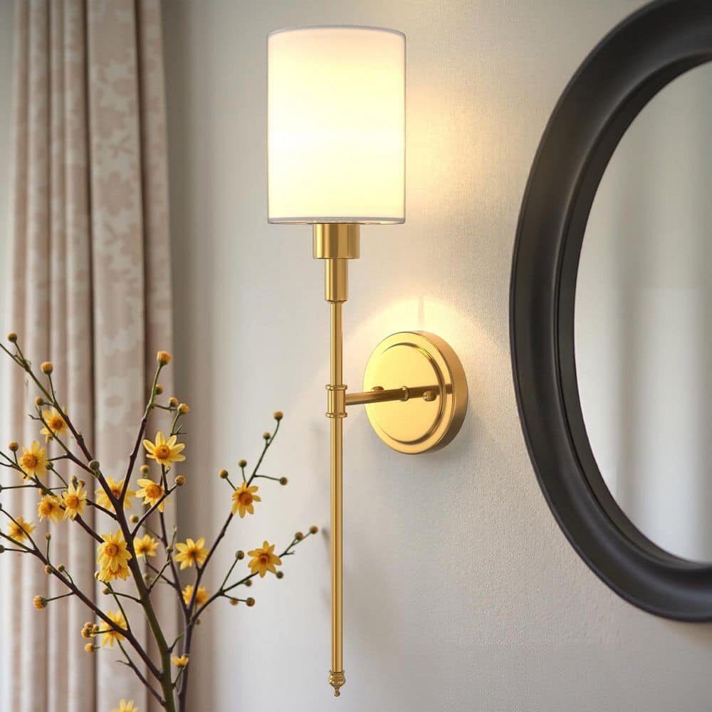 7 in. 1-Light (Set of 2) Gold Wall Sconces, RGBCW Dimmable Color Changing with Timer for Bedroom and Living Room price history on PriceWatchPro