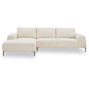 Rue Left-Facing Sectional Sofa in Crema White Boucle