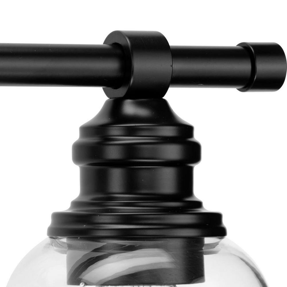 Ambrose Matte Black 4-Light Vanity Fixture with Clear Glass Shades
