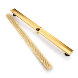 40 in. 304 Stainless Steel Linear Shower Drain in Gold