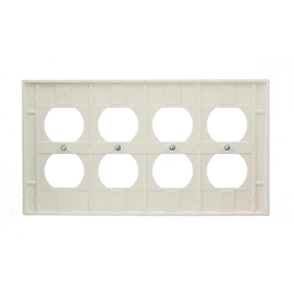 White Thermoset 4-Gang Duplex Receptacle Wallplate