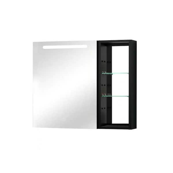 30 in. W x 30 in. H Black Rectangle Aluminum Recessed or Surface Mount Medicine