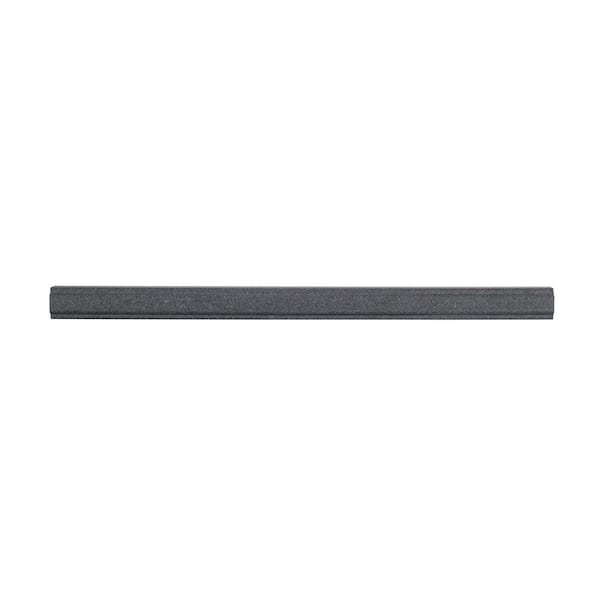 Jeffrey Court Basalt Gray 0.75 in. x 12 in. Honed Basalt Wall Pencil Tile (1 Linear Foot)