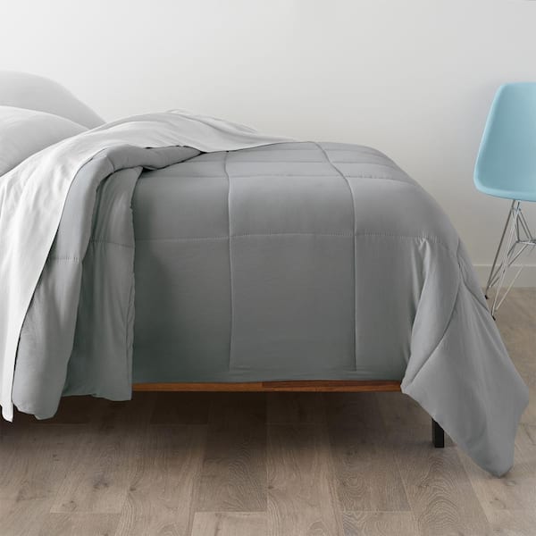ELLA JAYNE Home Collection Grey Twin Size Triple Brushed Microfiber Comforter
