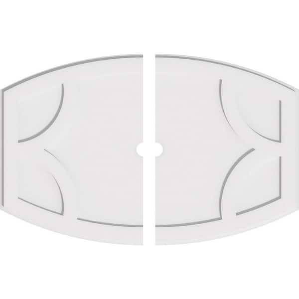 Ekena Millwork 40 in. W x 26-5/8 in. H x 2 in. ID x 1 in. P Kailey Architectural Grade PVC Contemporary Ceiling Medallion (2-Piece)